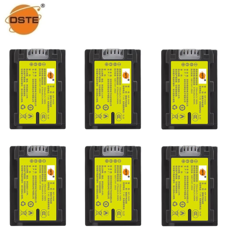 DSTE Pack Of 2 NP-FV50 Battery Charger (1300mAh/7.4V) Compatible With Sony HDR-CX330, HDR-CX380