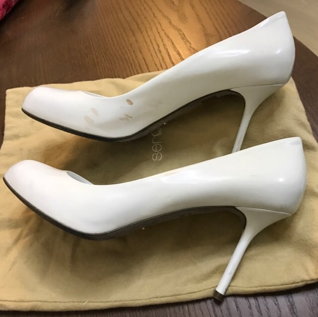 sergio rossi 白色高根鞋